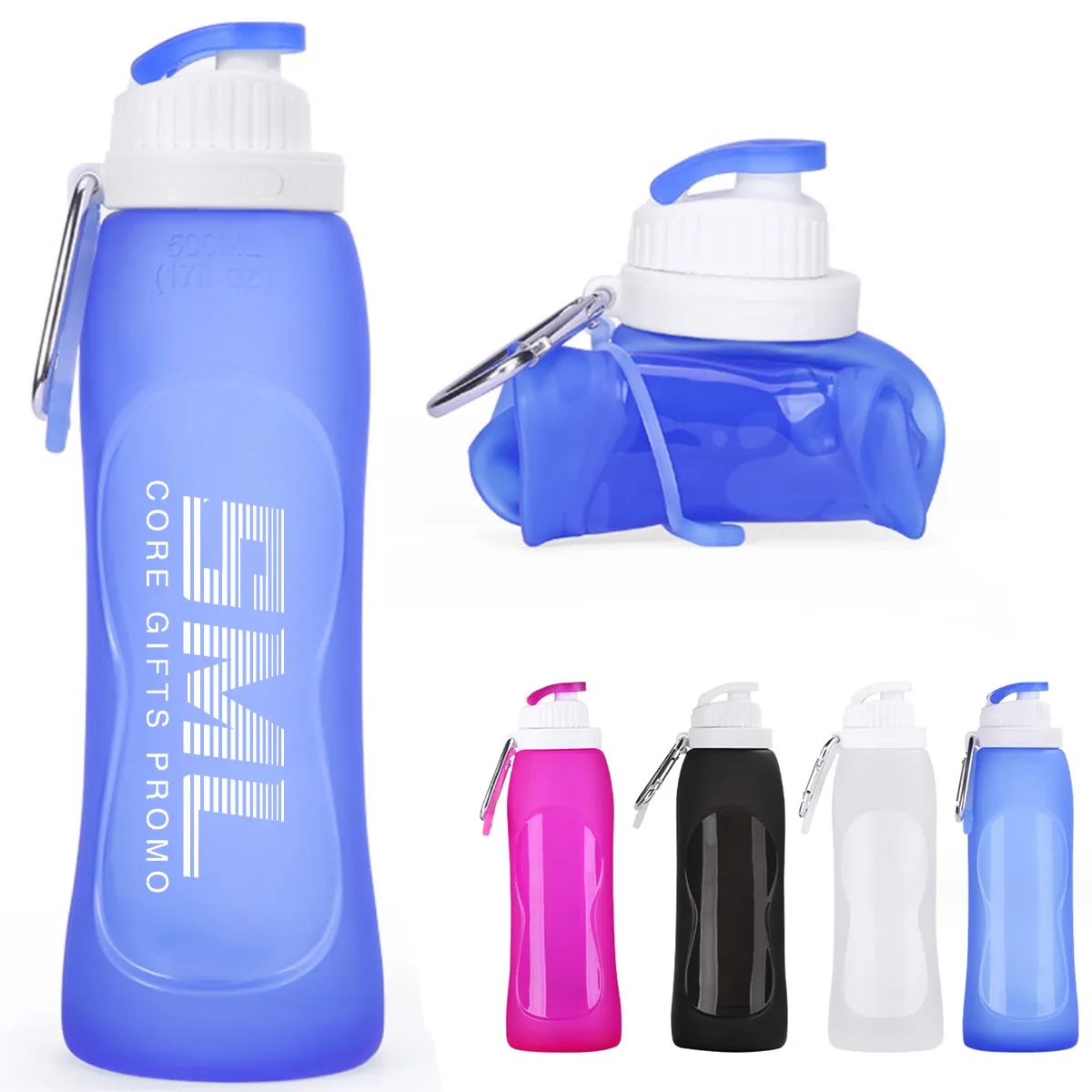 17oz Portable Collapsible Silicone Travel Sport Water Bottle 3