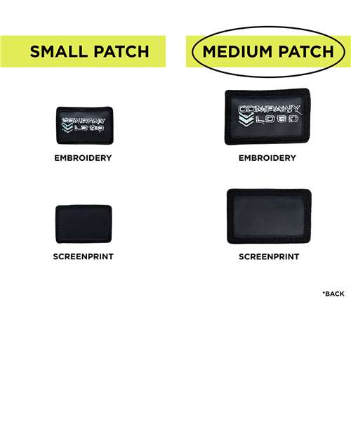 Medium Blank Black Patch - Qty 10 - MPBK10 2