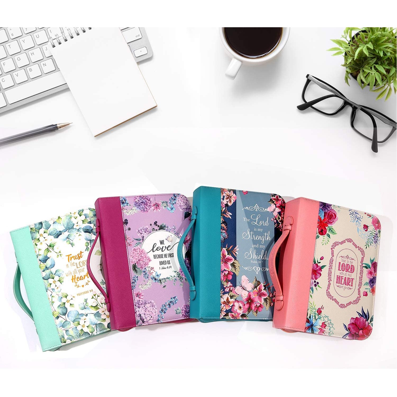 Heavy Duty Front And Back Bible Cover Case For Women With A Matched Bookmark 3