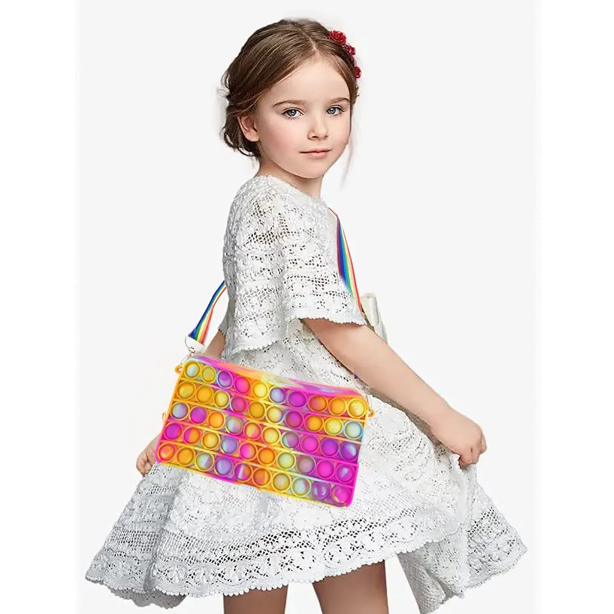 Pencil Case Sensory Silicone Bubble Toy Stationery 4