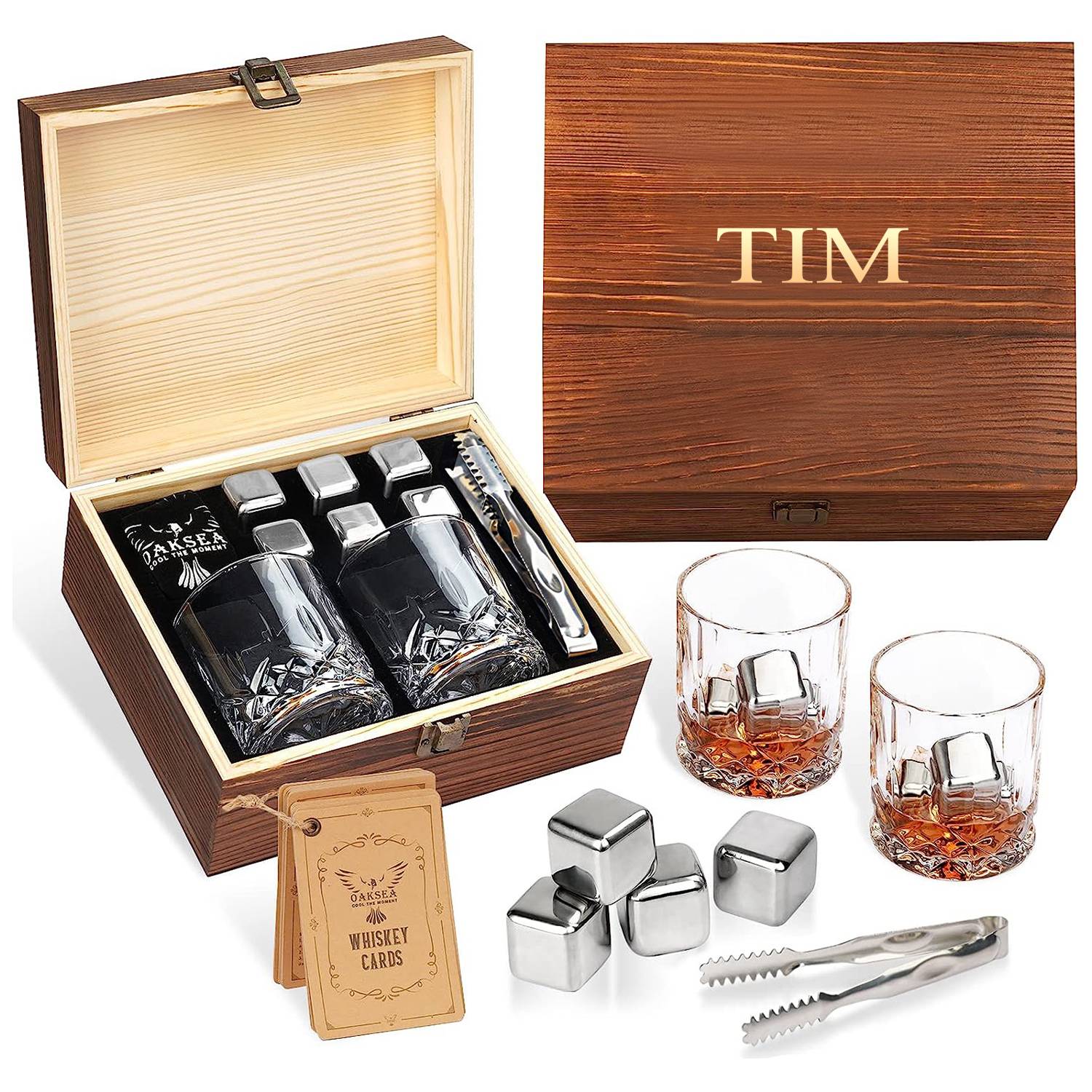 Whiskey Ice Cubes Wine Drinking Glass in Box set