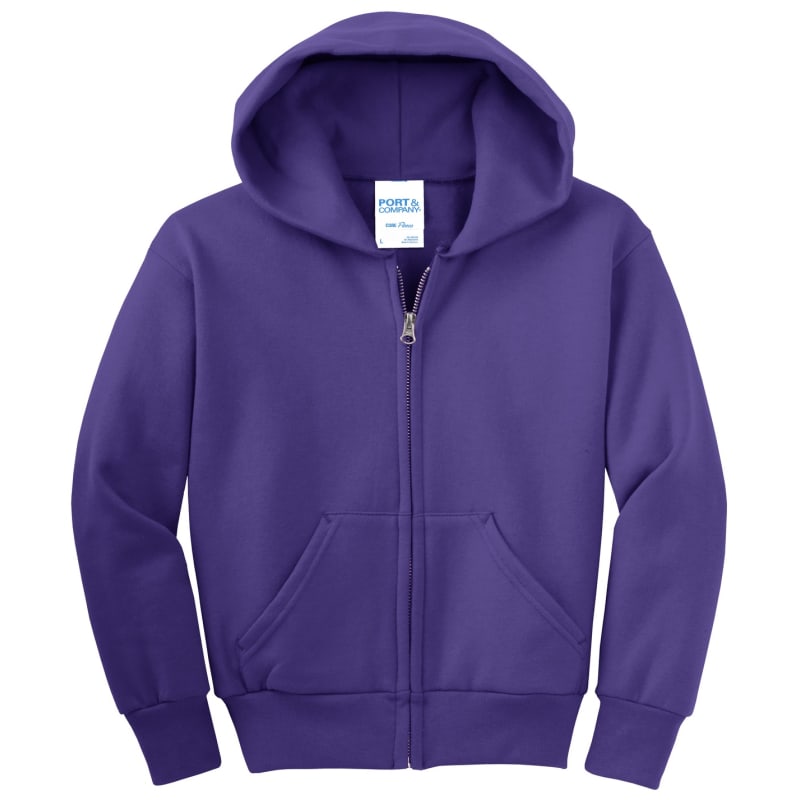 Port & Company - Youth Core Fleece Full-Zip Hooded Sweatshirt. 59