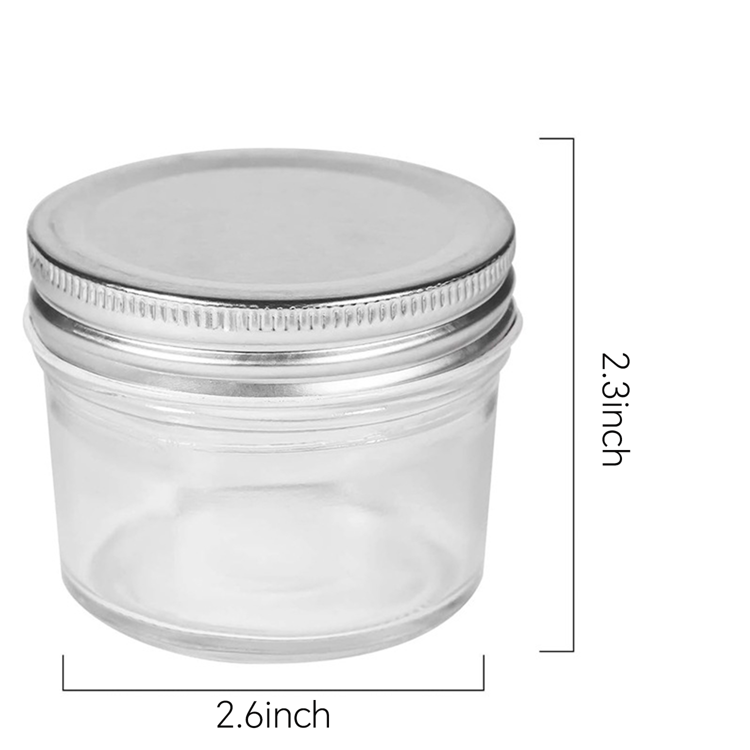 4oz Leakproof Clear Glass Storage Jar w/ Lid 5