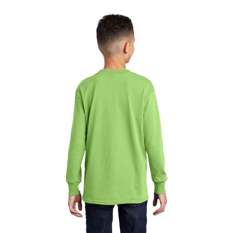 Port & Company Youth Long Sleeve Core Cotton Tee. 126