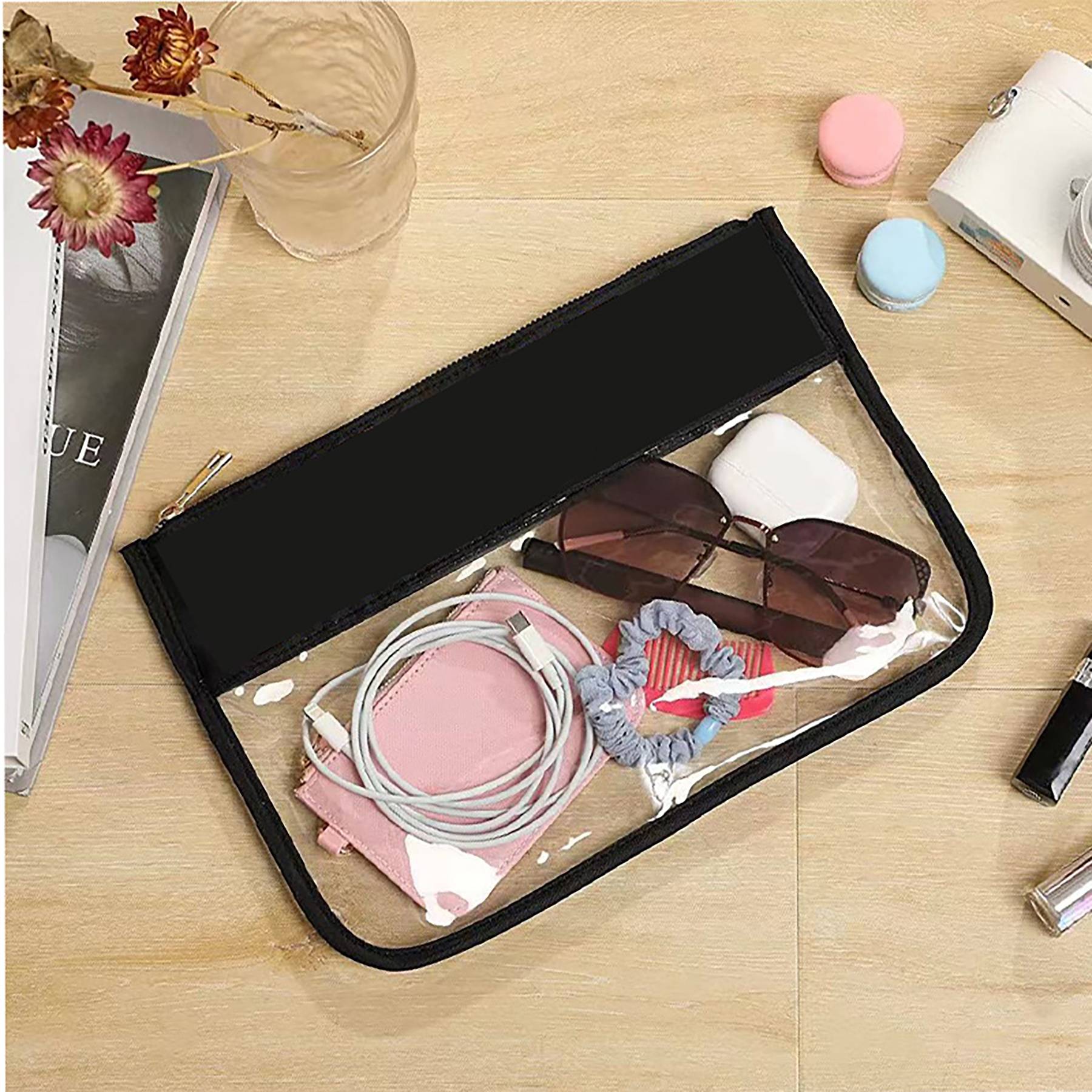 Travel Makeup Bag Clear Zipper Pouch 6