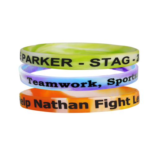 Tie Dye Silicone Wristband - 1/4" band 4