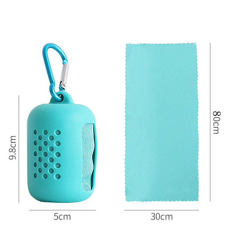 Silicone Case microfiber sports sweat instant cooling towel 7