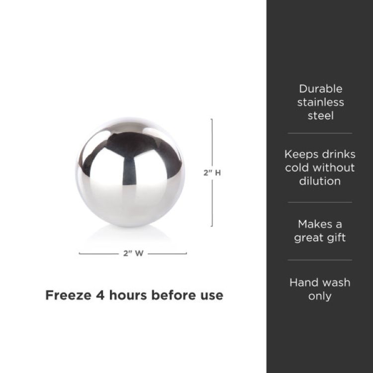 Viski® Glacier Rocks® Stainless Steel Ice Sphere 9