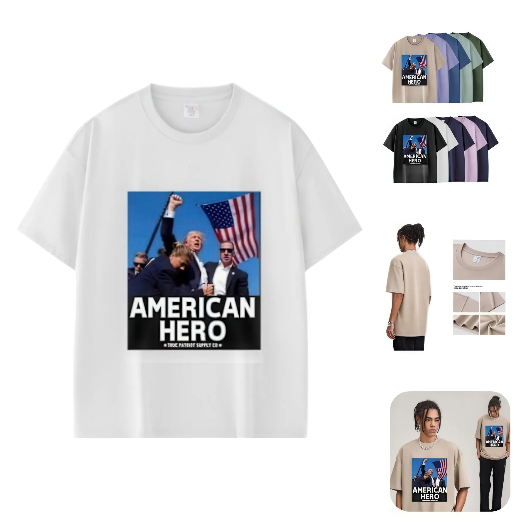 American Hero Trump Cotton Short Sleeve T-Shirt 1