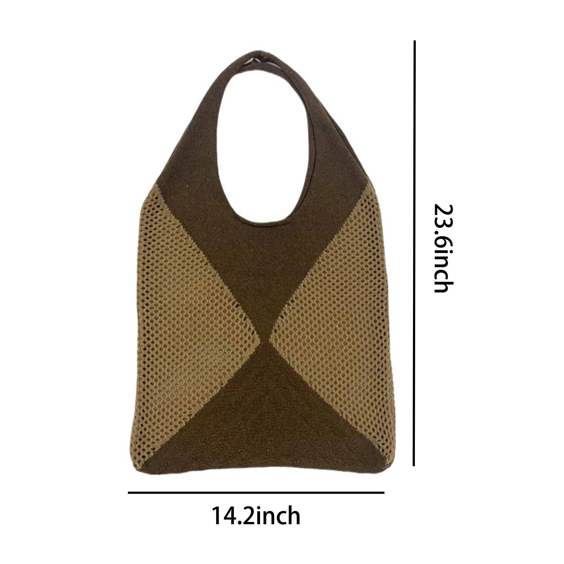 Polyester Patchwork Knit Tote Bag 2