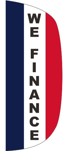 "WE FINANCE" 3' x 8' Message Flutter Flag 2