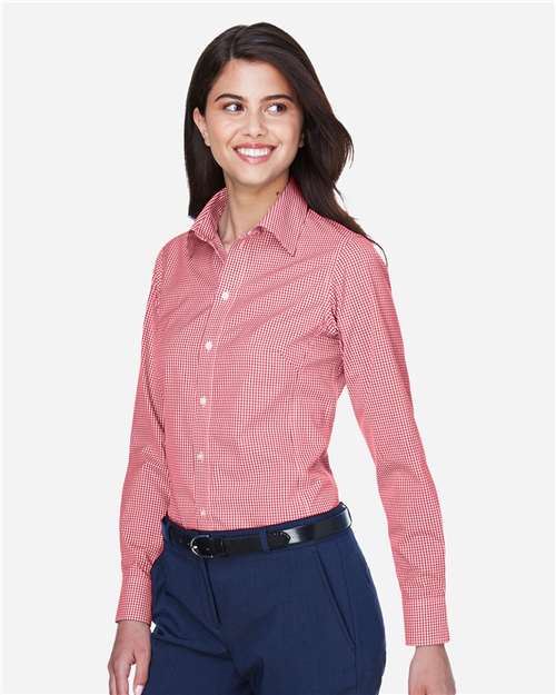 Women's Crown Collection® Gingham Check Woven Dress Shirt - D640W 12