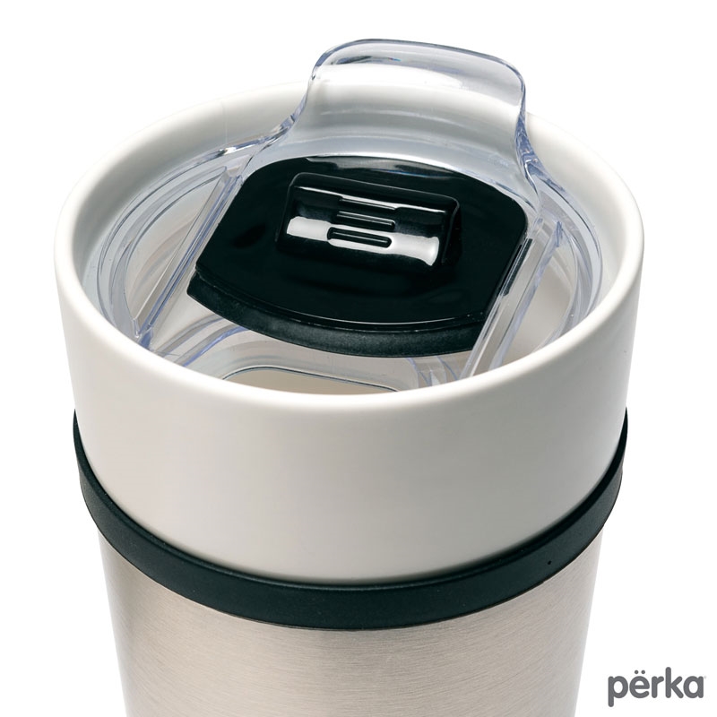 Perka® Linden 14 oz. Double Wall Ceramic Tumbler w/  Stainless Steel Outer 2