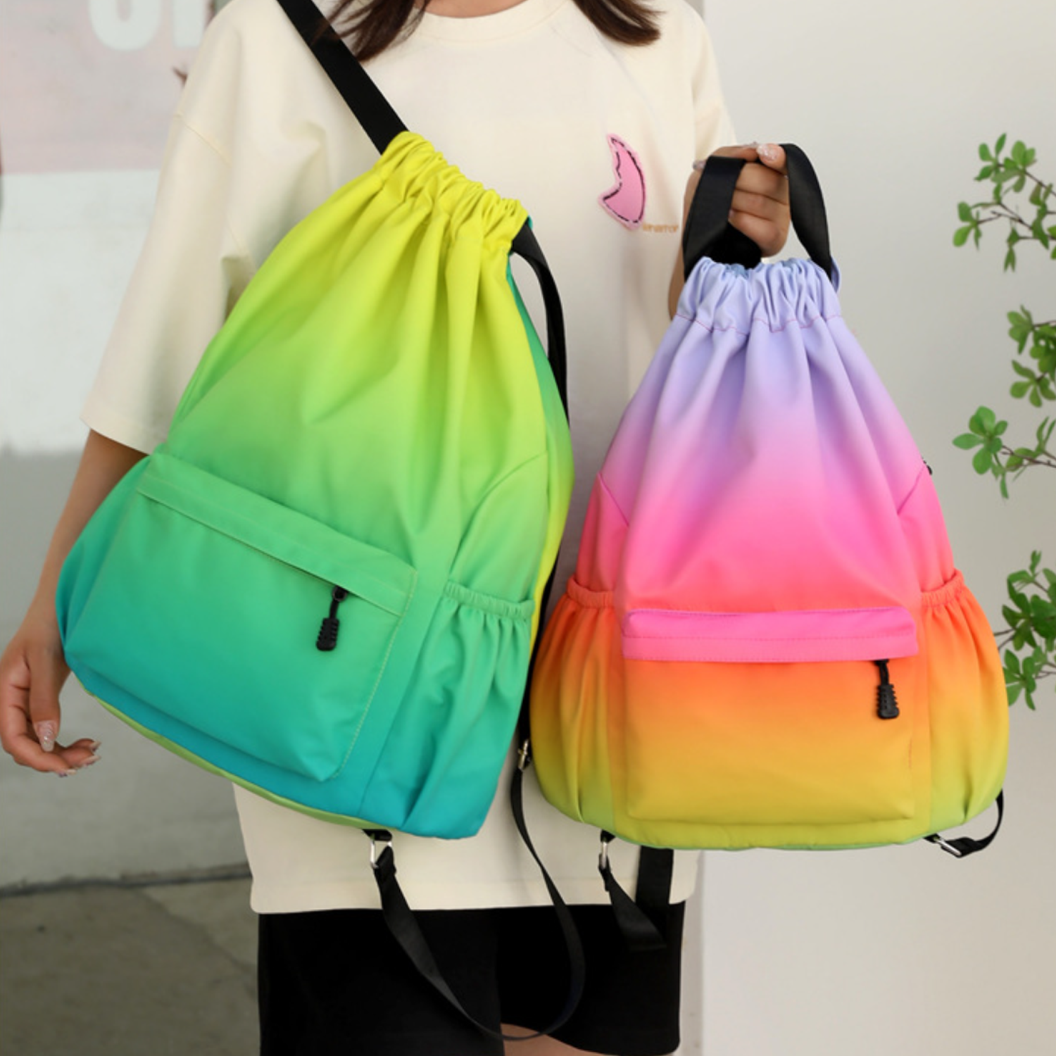 Super Lightweight Water-Resist Sports Beach Drawstring Bag 17