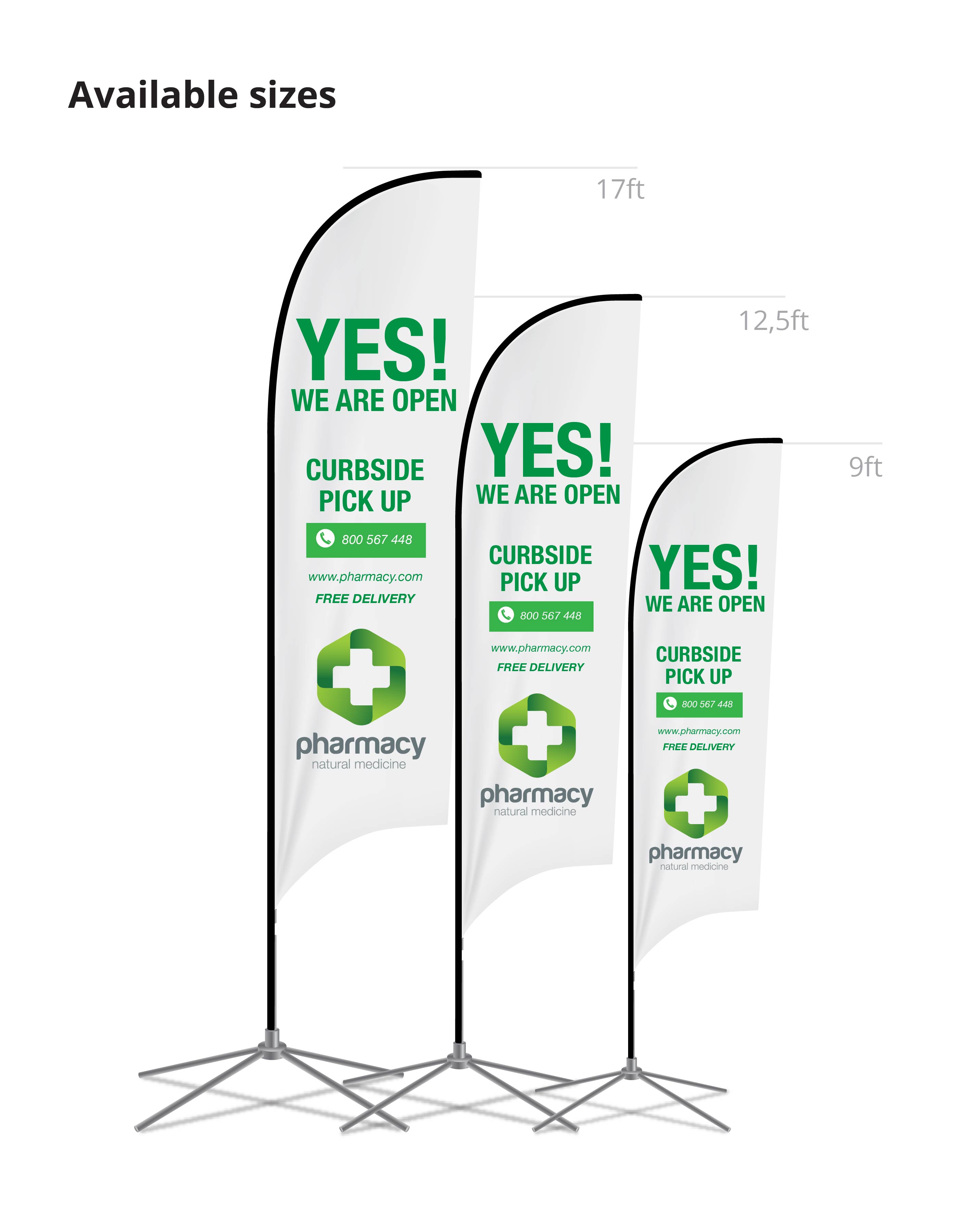 Feather Flag Banner Double Sided Sleeve (17ft) 2