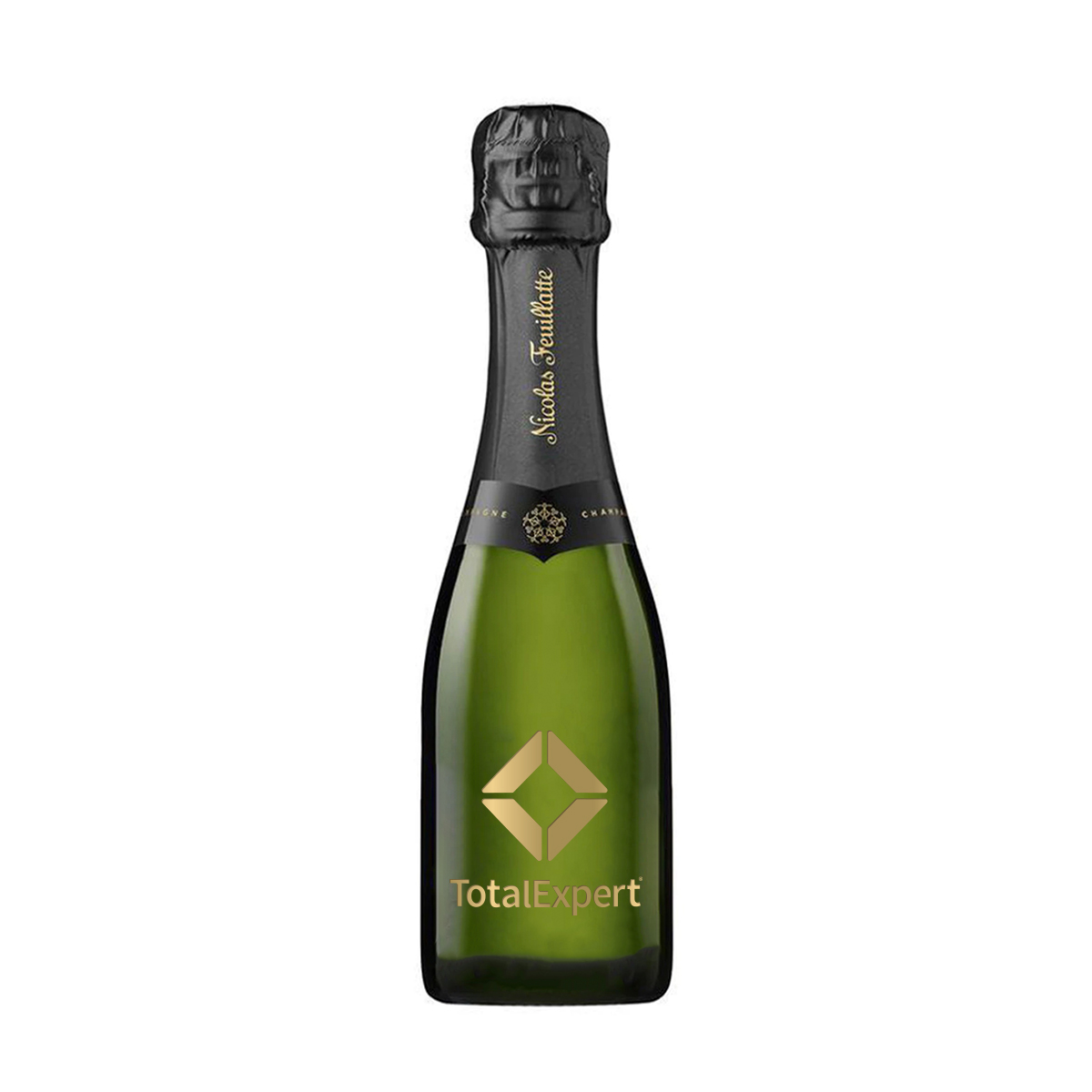Etched Mini Nicolas Feuillatte Brut Champagne Bottle 1