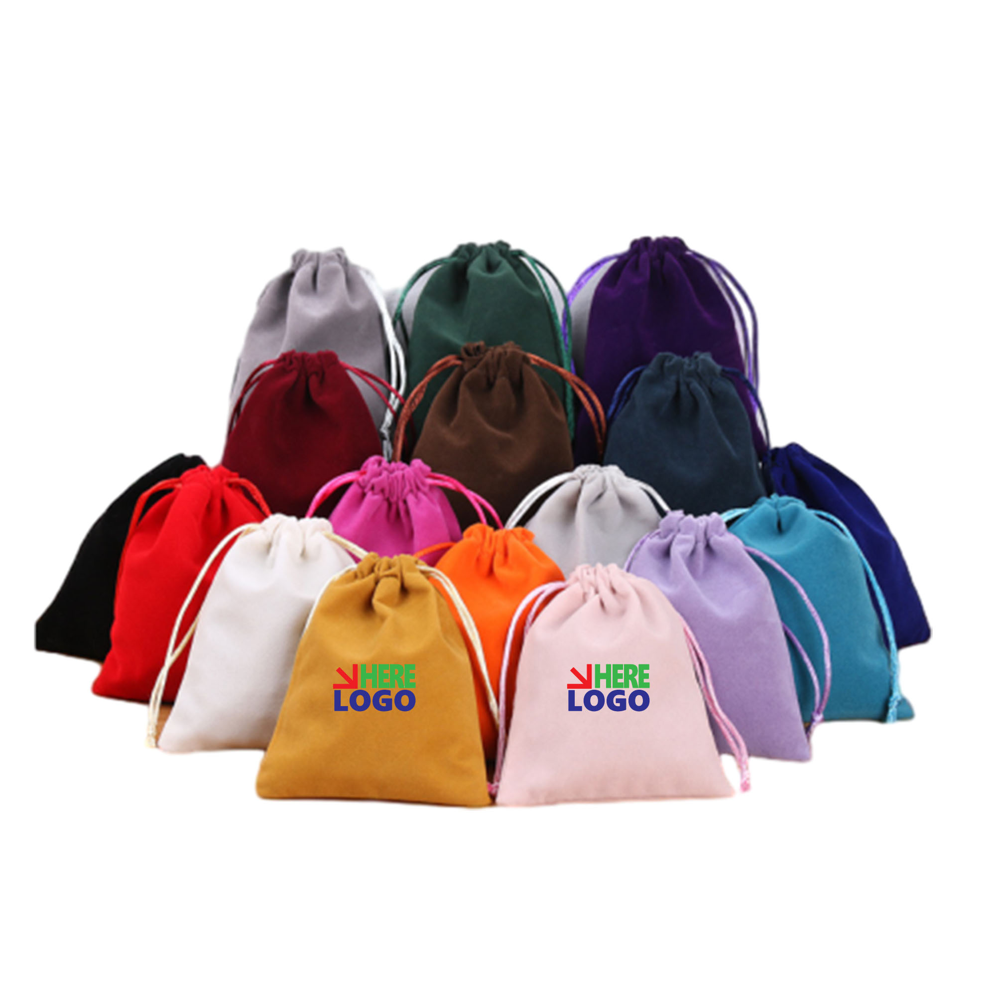 Customizable Multi-Color Drawstring Plush Cloth Bag 2