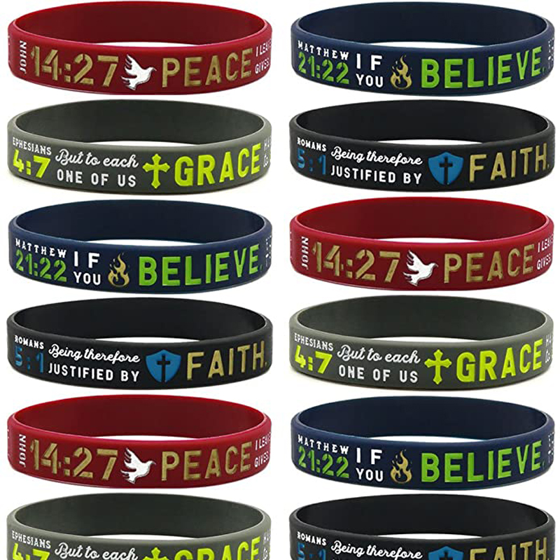 Debossed Motivational Silicone Wristbands 4