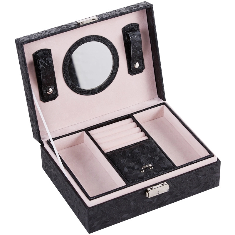 Custom Multi-Layer Jewelry Organizer Box with Mirror & Lock 10