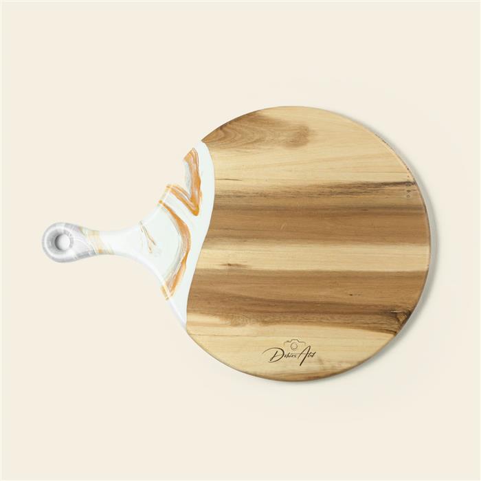 XL Round Acacia Board With Handle 37