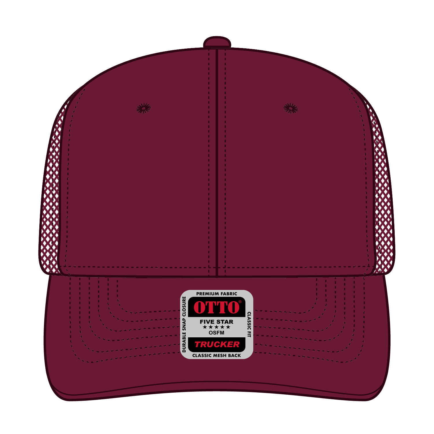 OTTO CAP® 6 Panel Mid Profile Mesh Back Trucker Hat 37