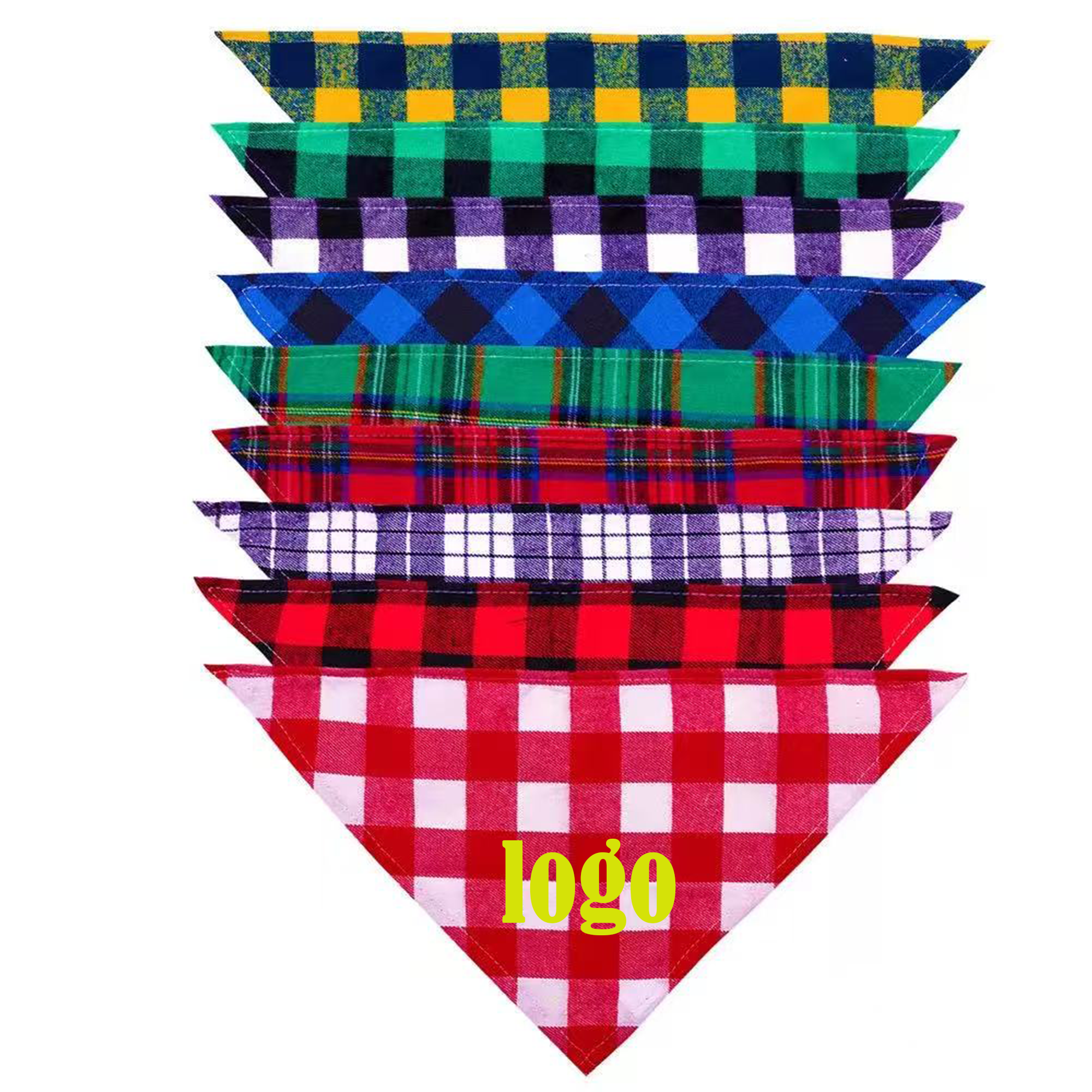 Summer Plaid Dog Bandana For Travel 3