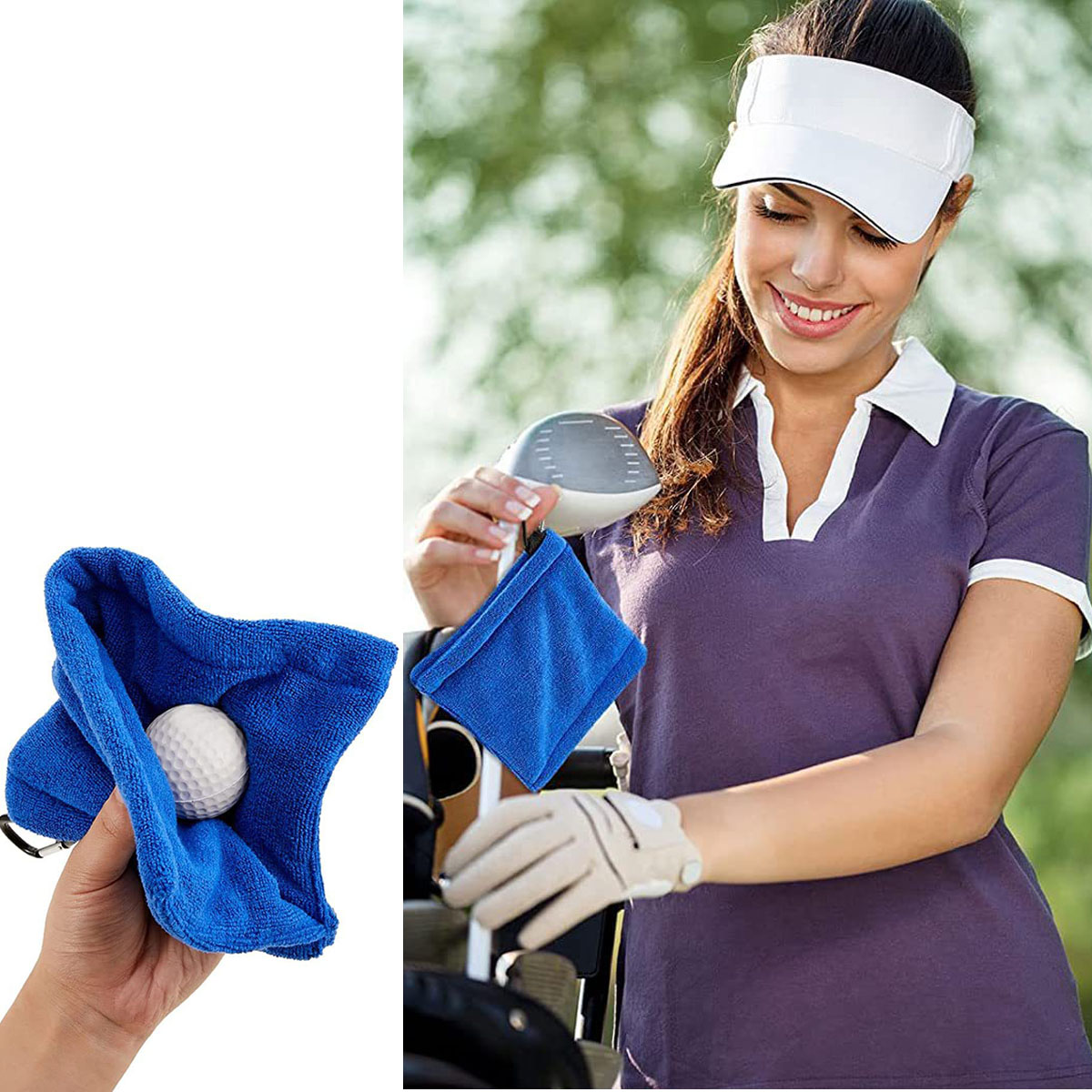 Microfiber Golf Towel With Clip 6"w x 6"h 4