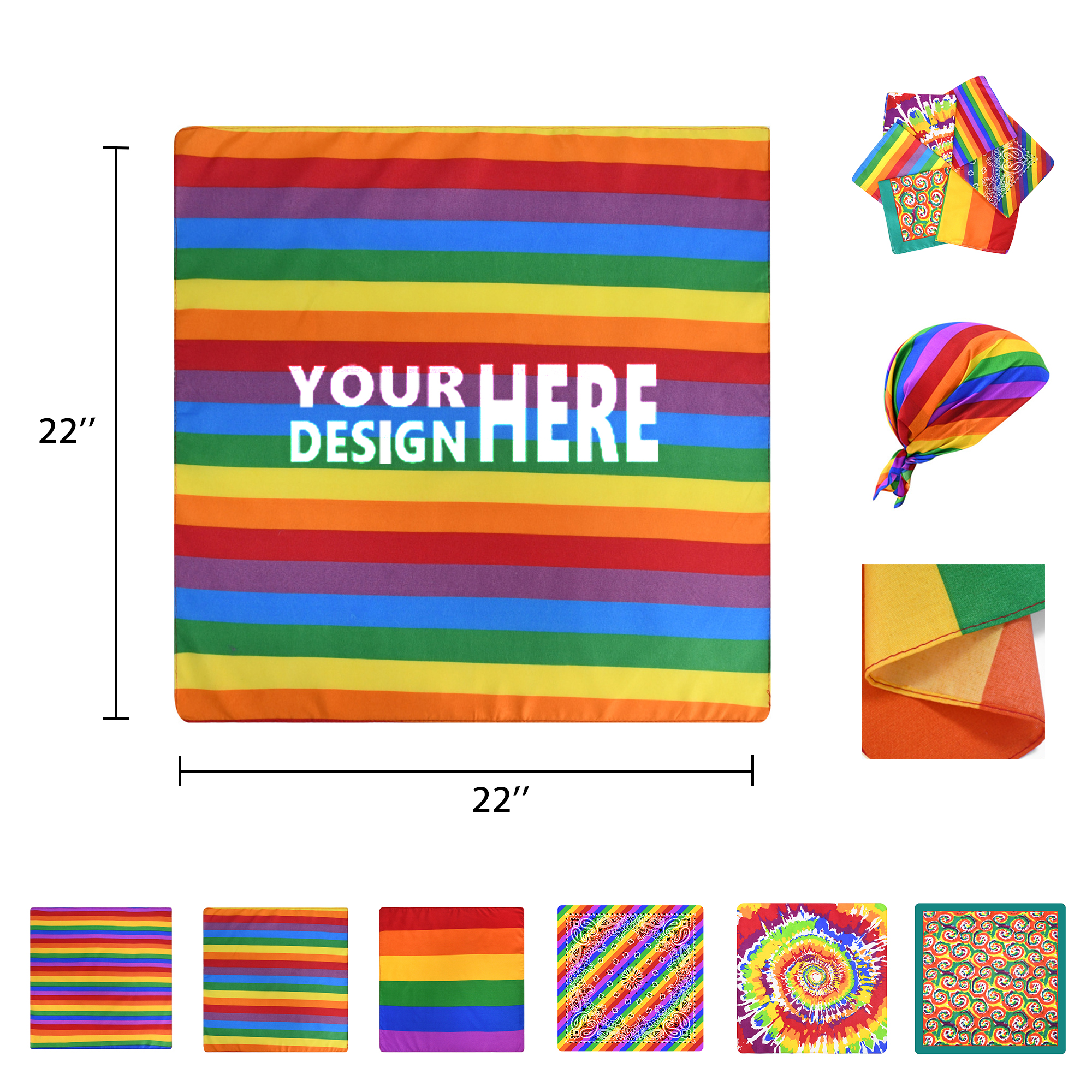 Rainbow Pride Stripes Bandanna 2