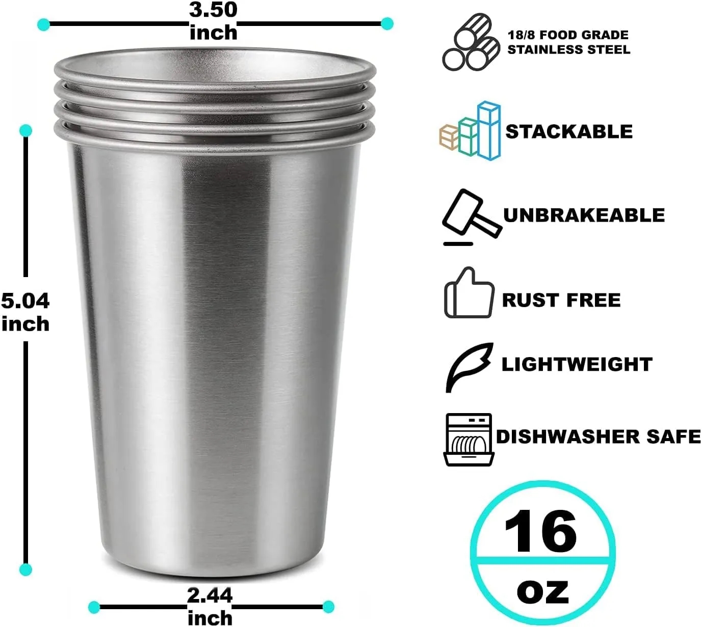 16oz Stainless Steel Pint Cup 4