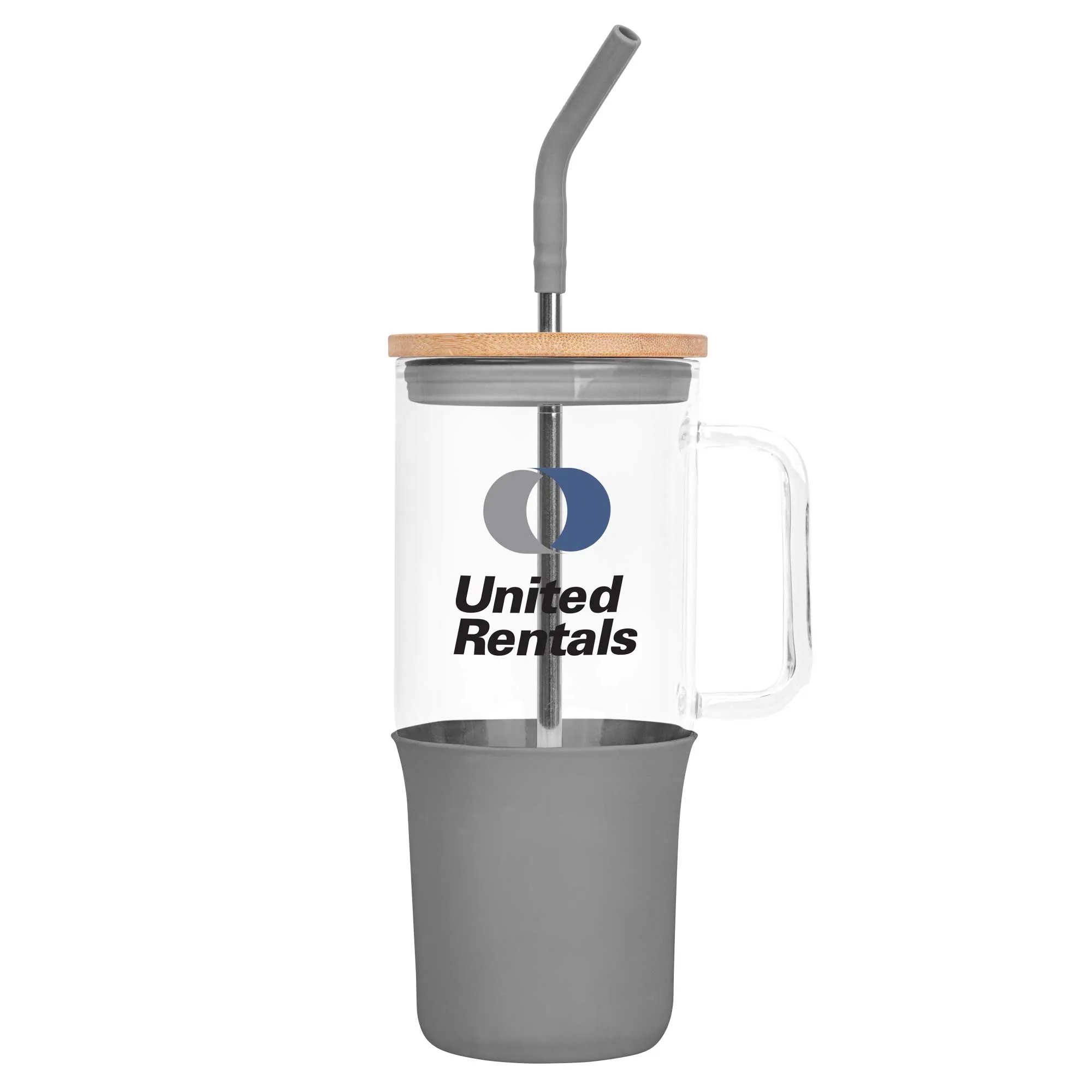 32oz. Glass Tumbler with Handle and Straw 5
