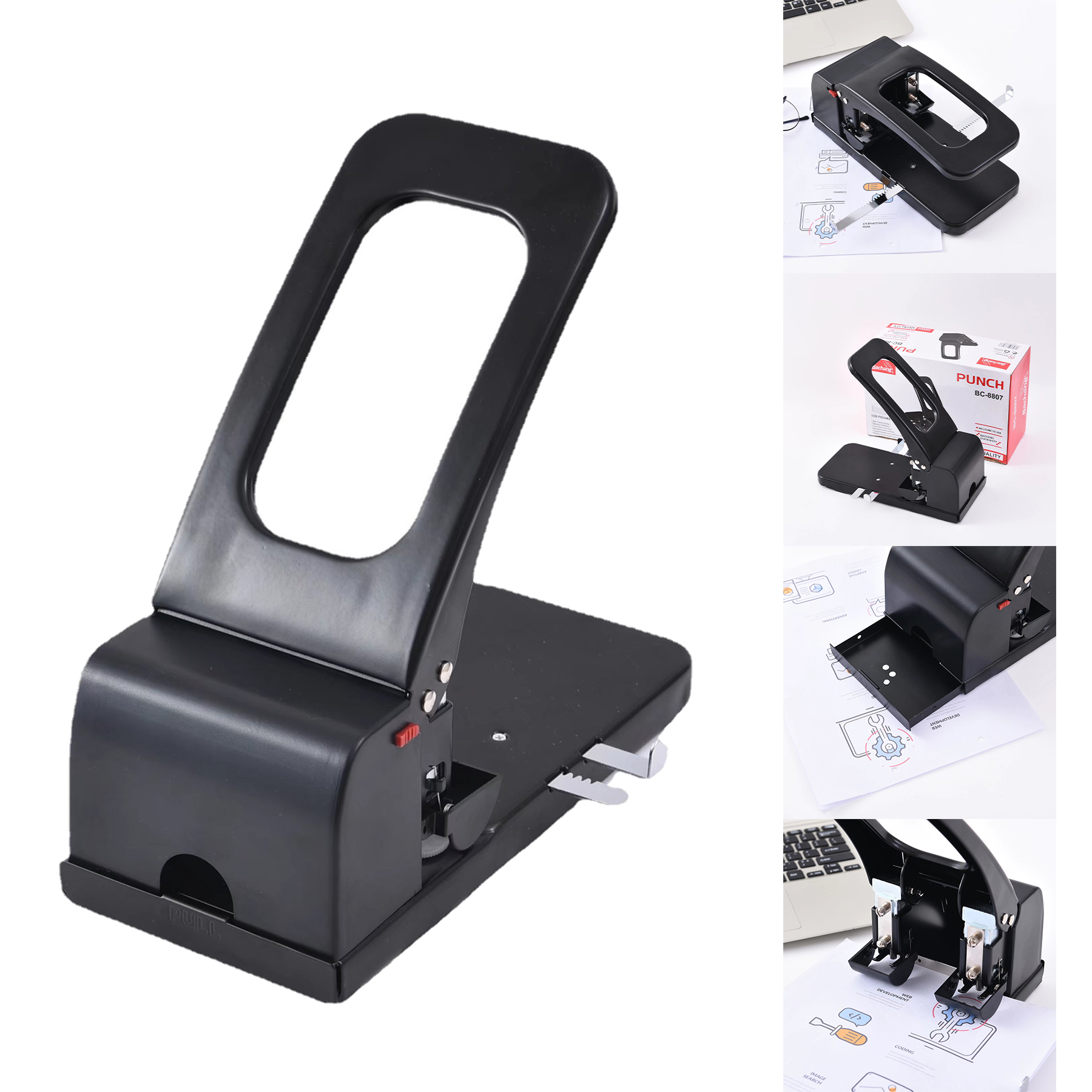 Heavy-duty Manual Labor-saving Double-hole Loose-leaf Book puncher 2