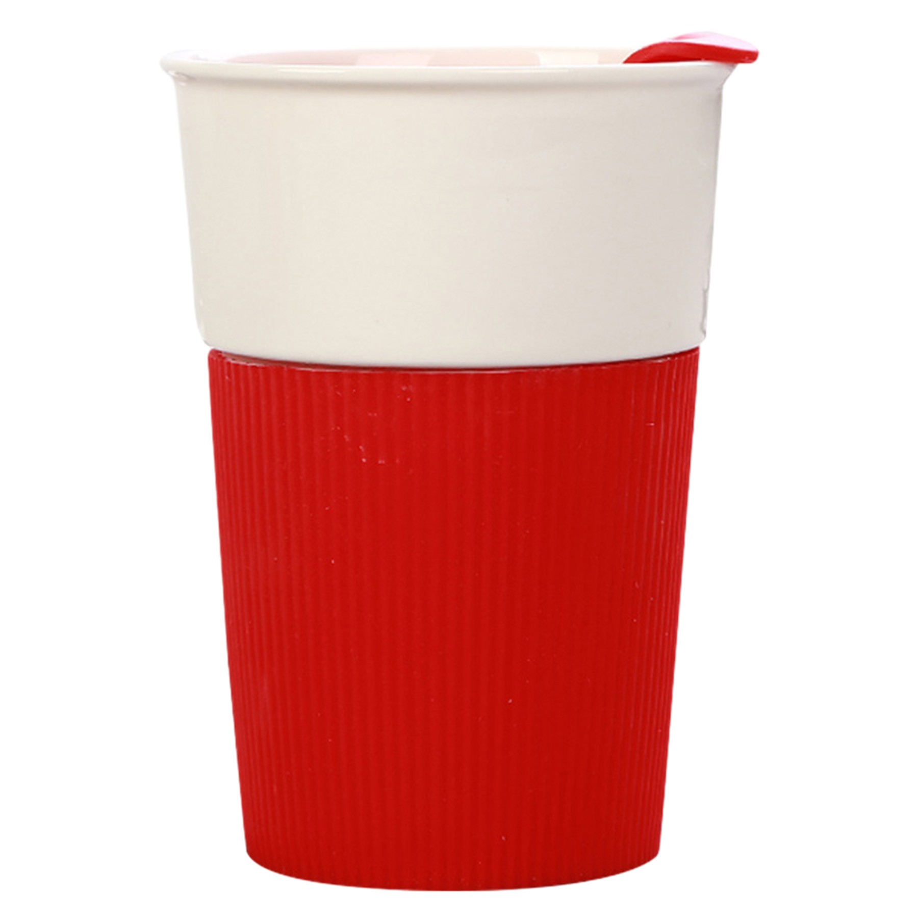 Ceramic Coffee Cup W/ Silicone Lid 2