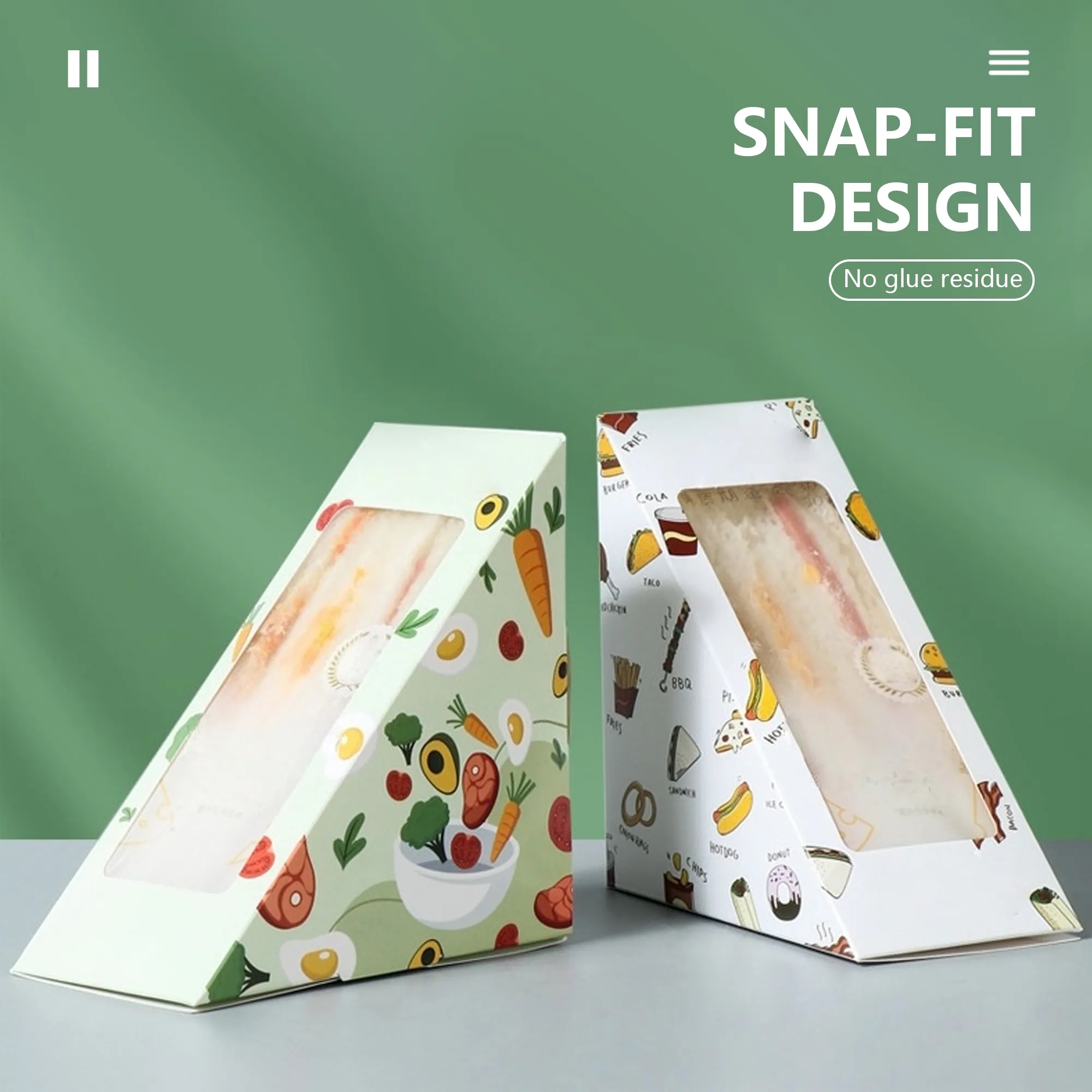 Triangular Sandwich Box With Plastic Window 5