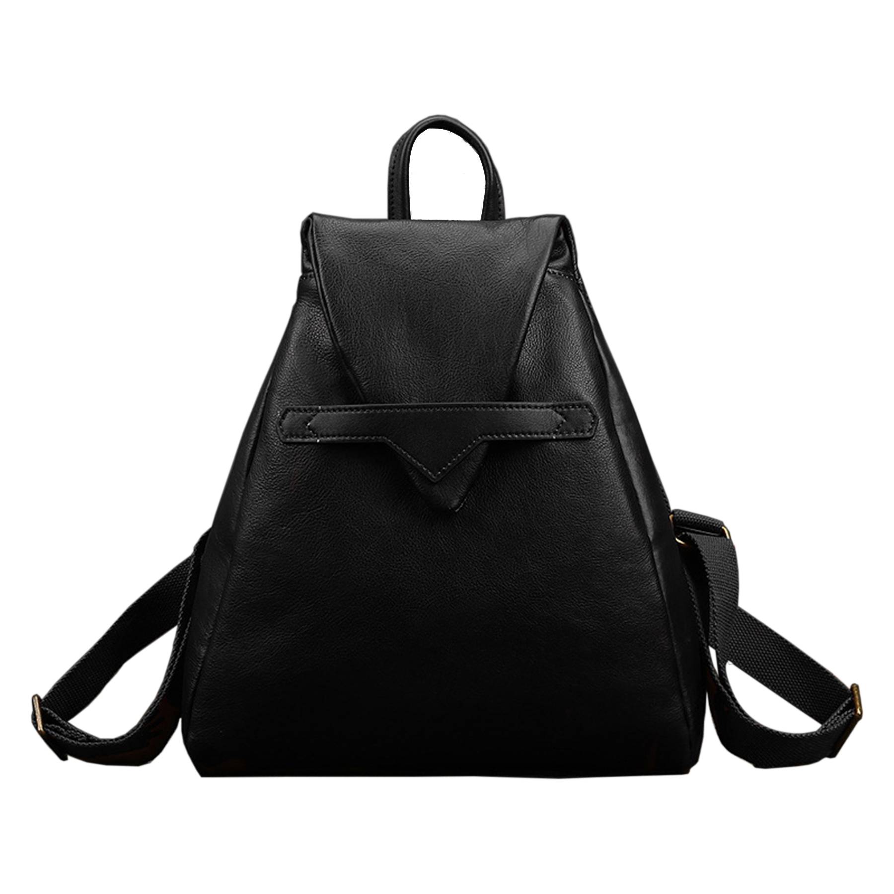 Genuine Leather Solid color commuter backpack 3