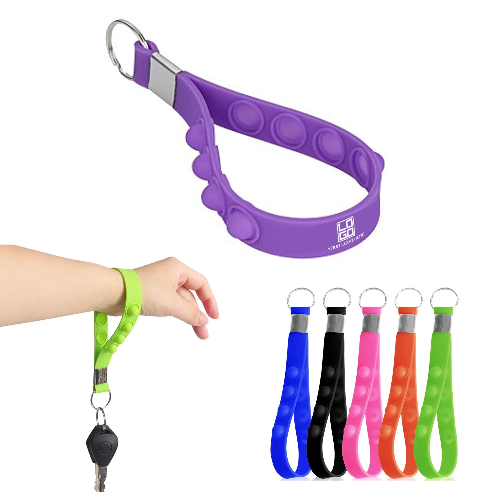 Push Pop Fidget Wrist Strap Keychain 1