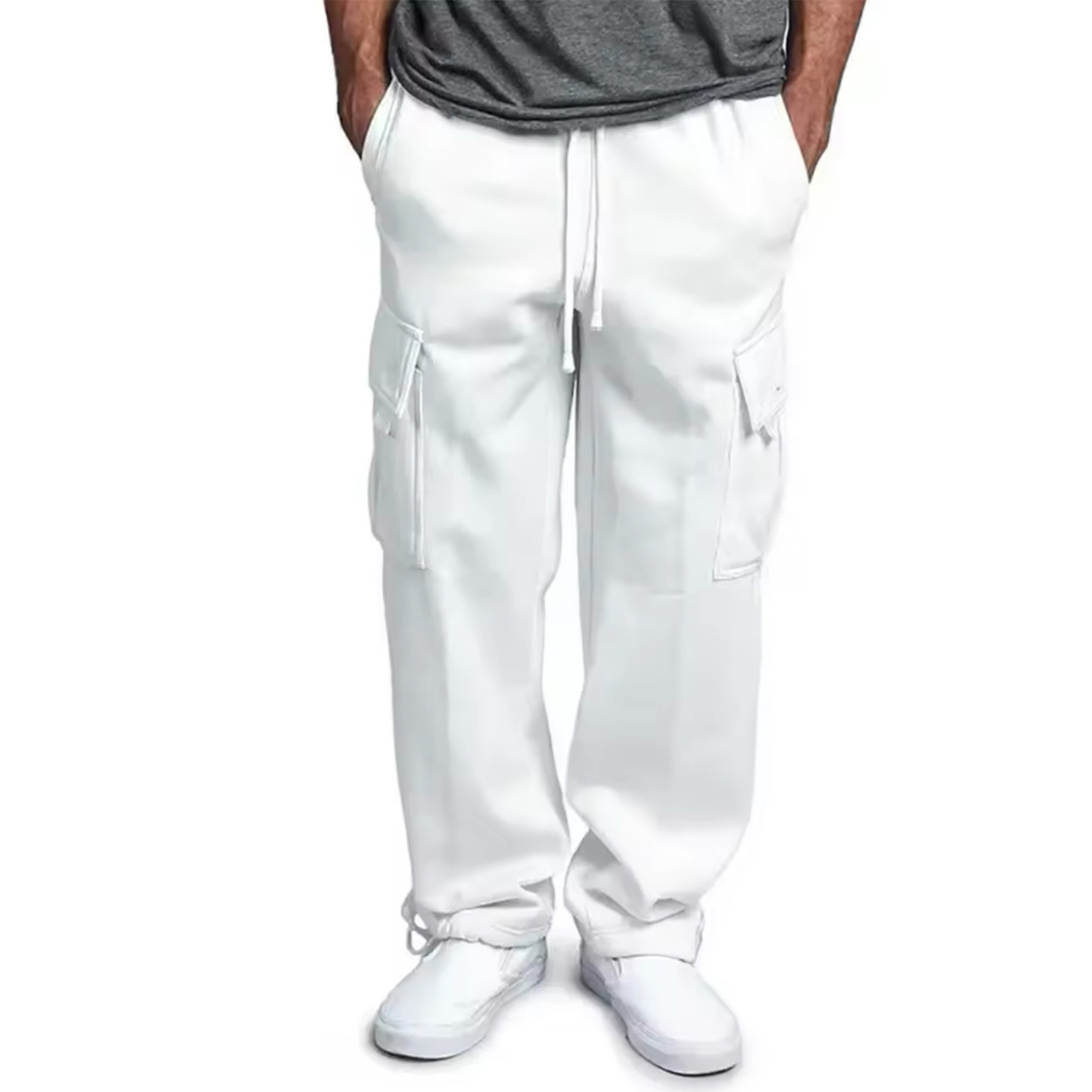 Men Heavyweight Fleece Cargo Pants 12