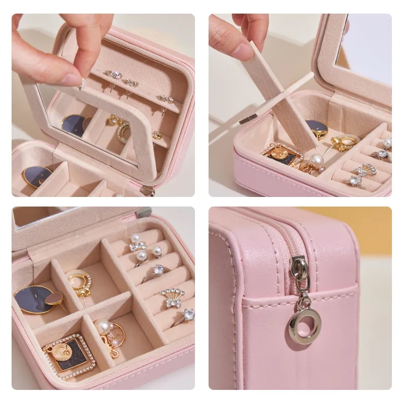 Travel Jewelry Case with Mirror for Women 3