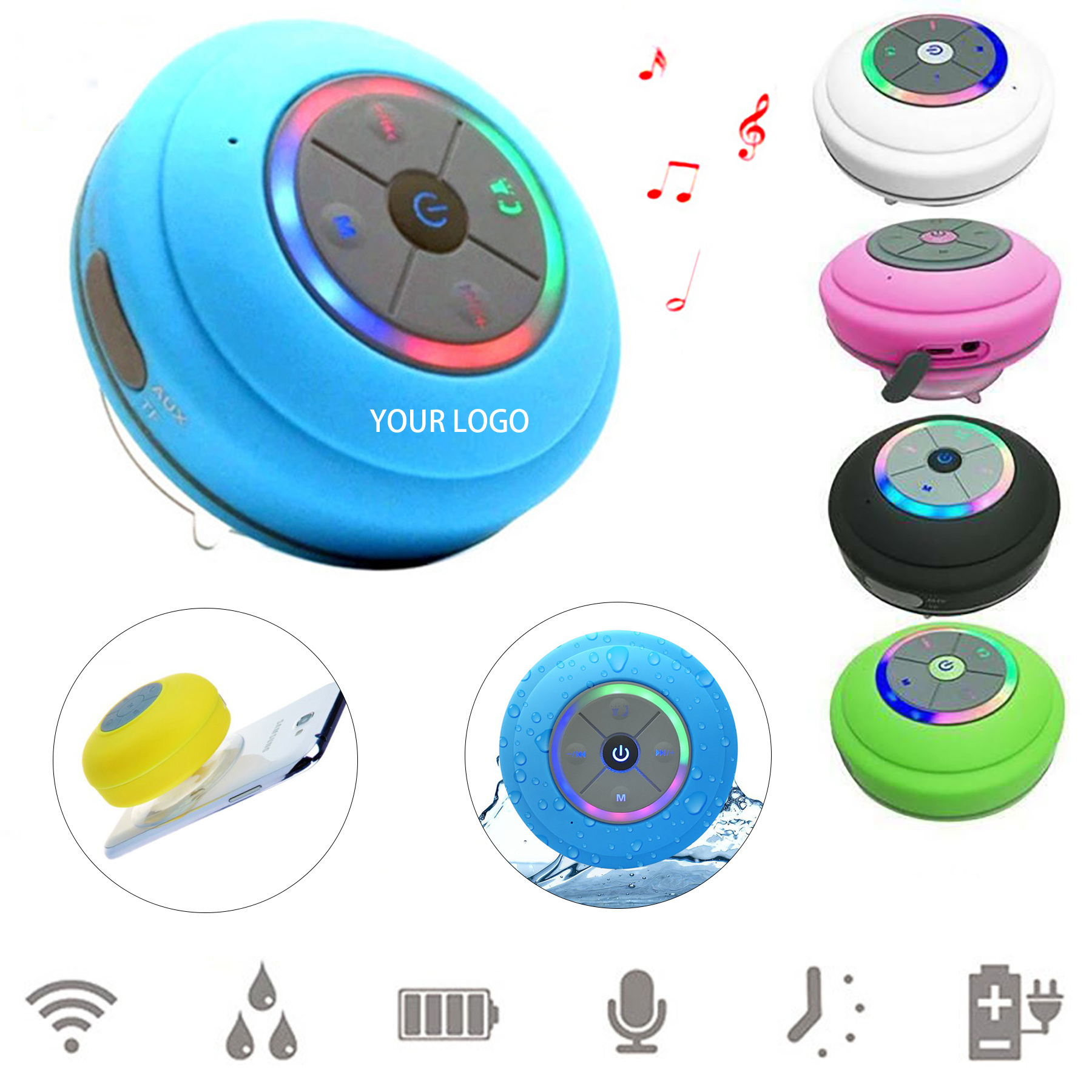 Wireless LED Waterproof Bluetooth Speaker 5