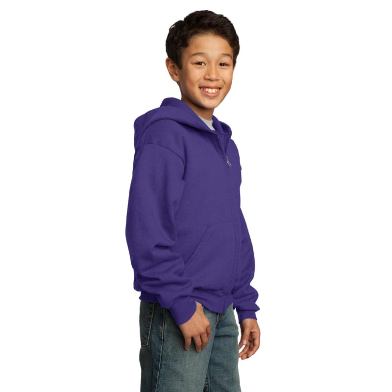 Port & Company - Youth Core Fleece Full-Zip Hooded Sweatshirt. 20