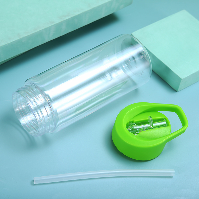 16oz Plastic Sports Water Bottle with Straw and Handle 3