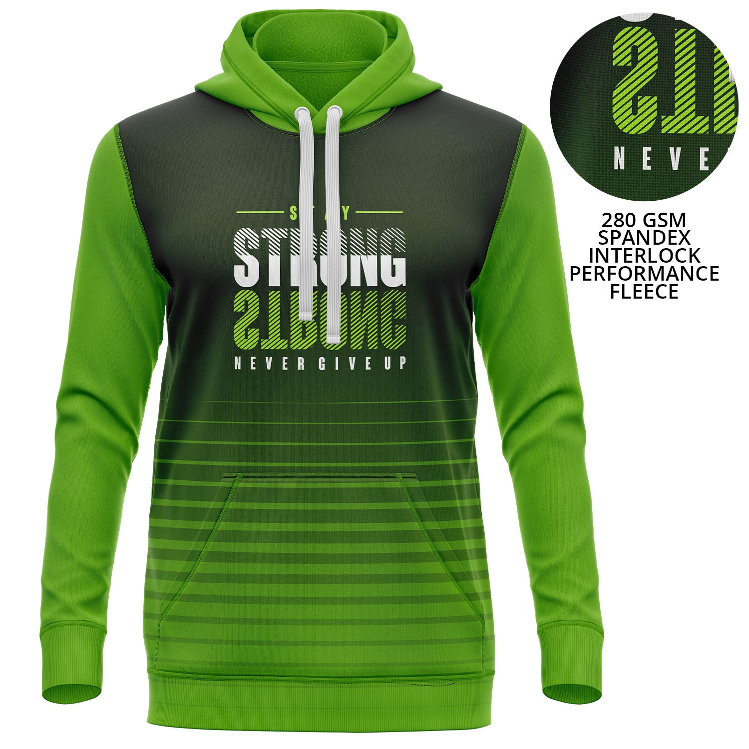 Youth 280 GSM Spandex Interlock Fleece Hoodie w/ Pockets 3