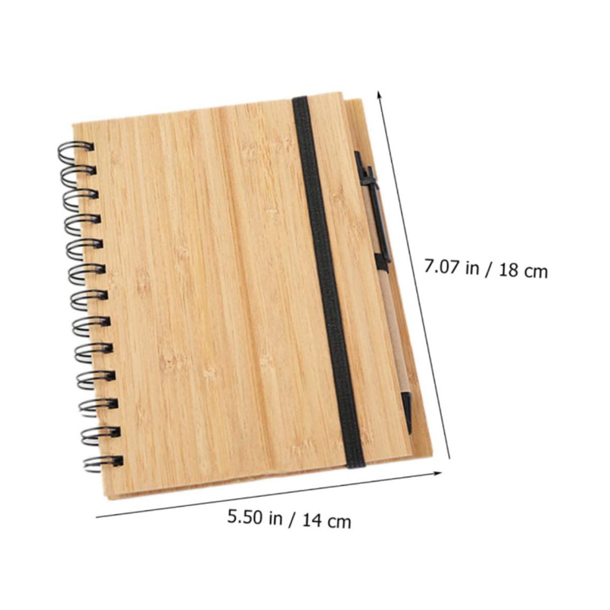 A5 Eco-Friendly Bamboo Notebook with Spiral Binding & Pen 2
