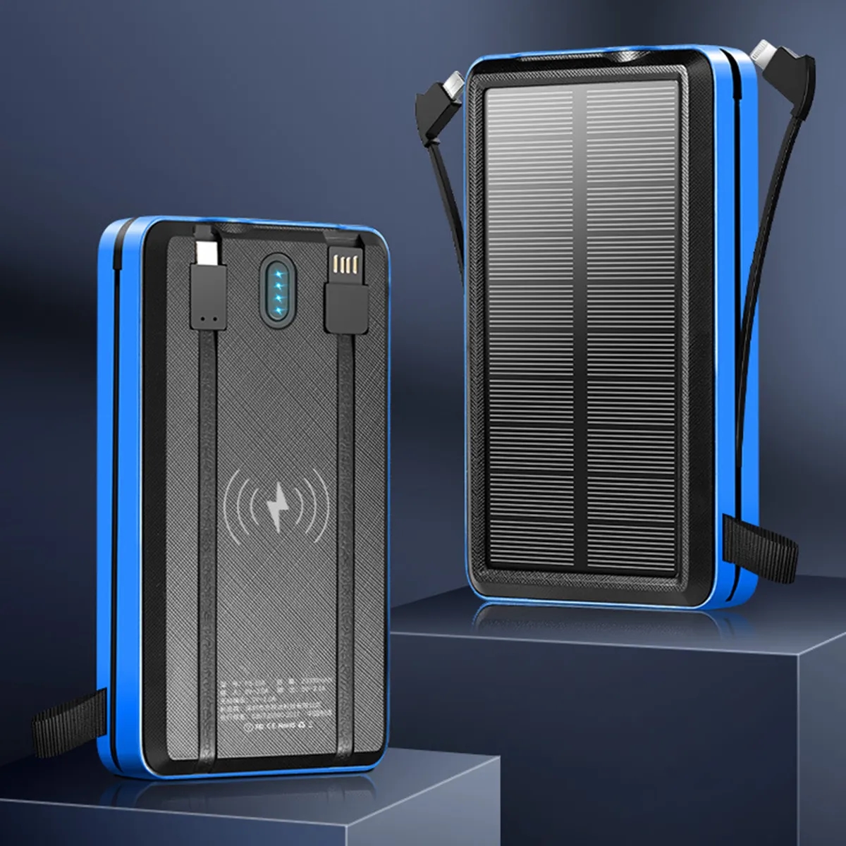 20,000 mAh Solar Wireless Charging Bank With Flashlight 2