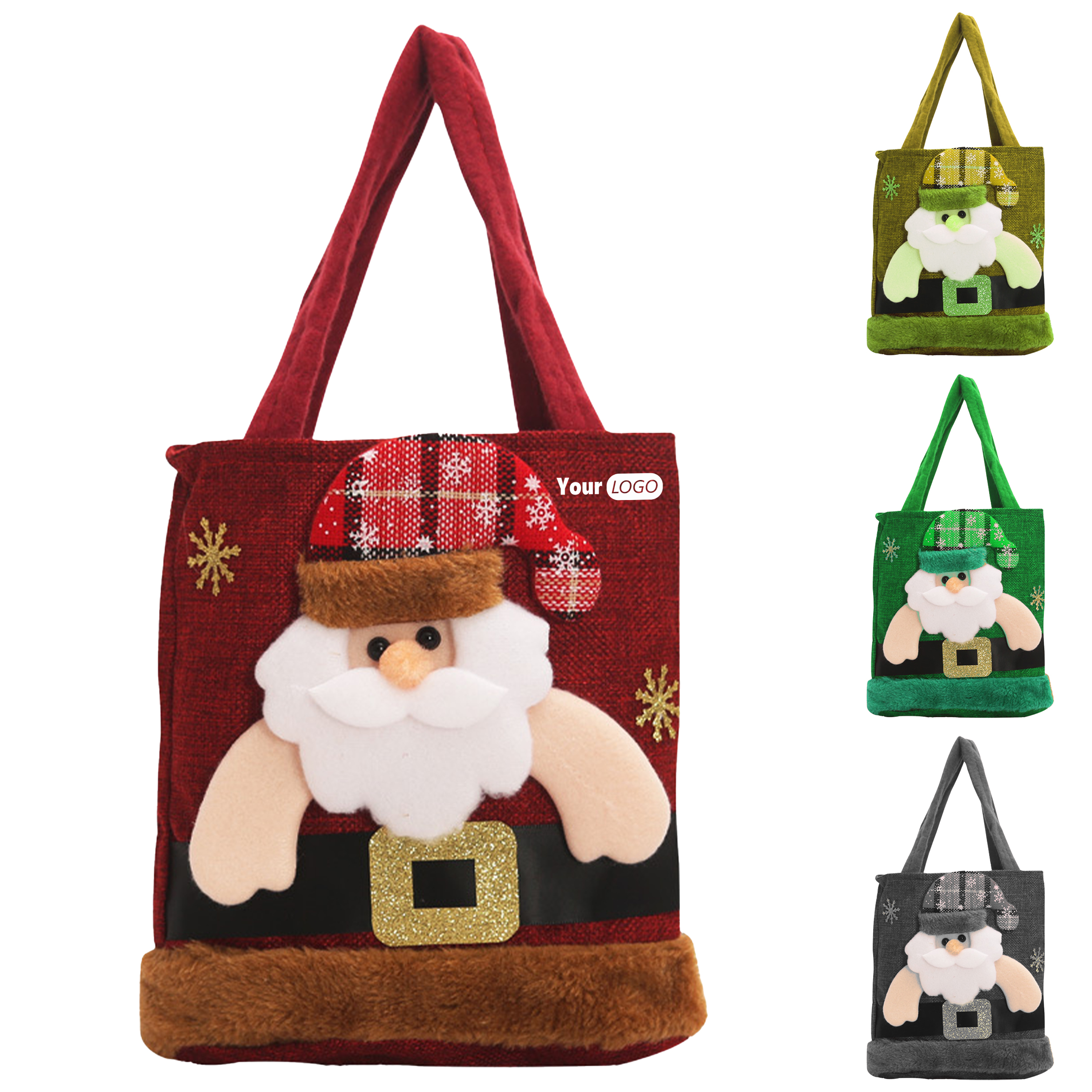Jute Festive Santa Gift Bag With Handle 3
