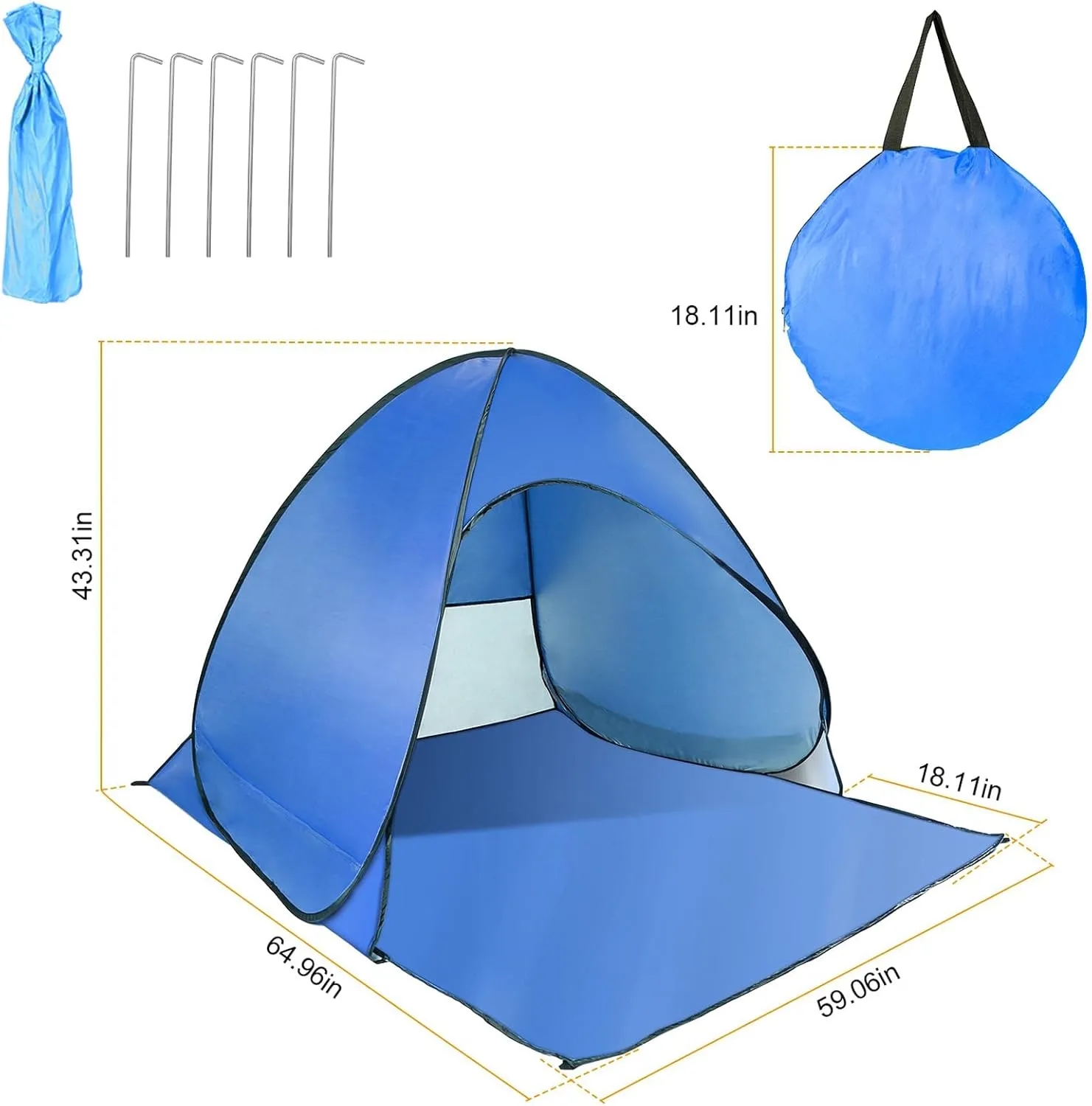 Beach Tent UV Protection Waterproof Portable Shade 9