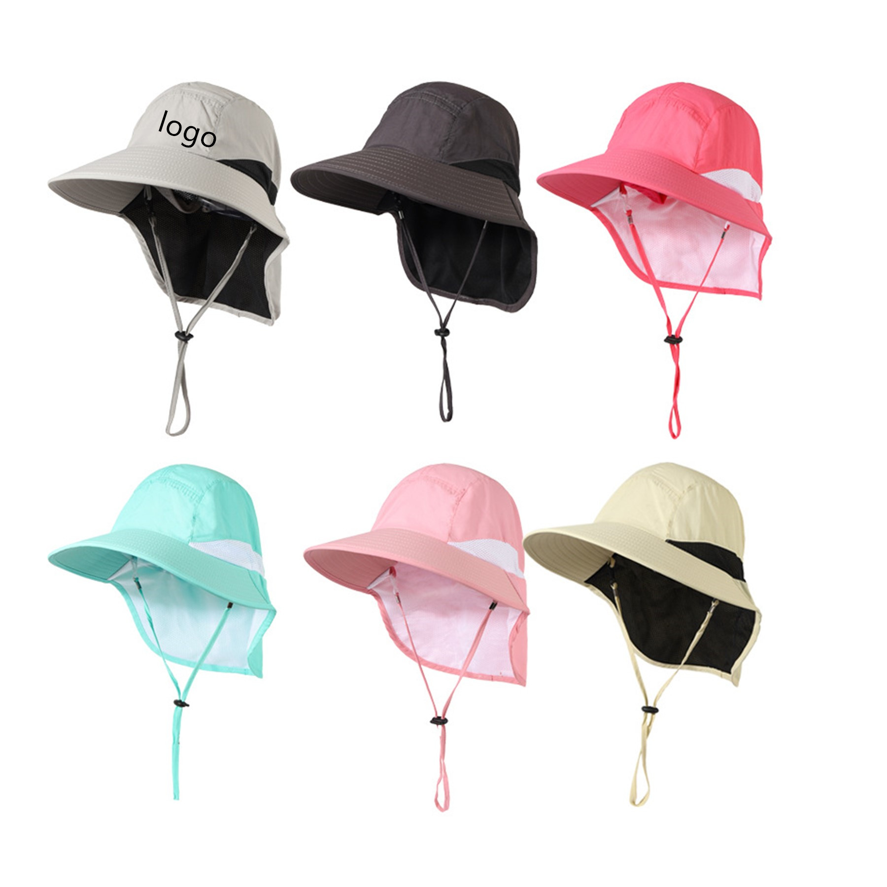 Quick-dry Wide Brim Sun Hat with Neck Flap 2
