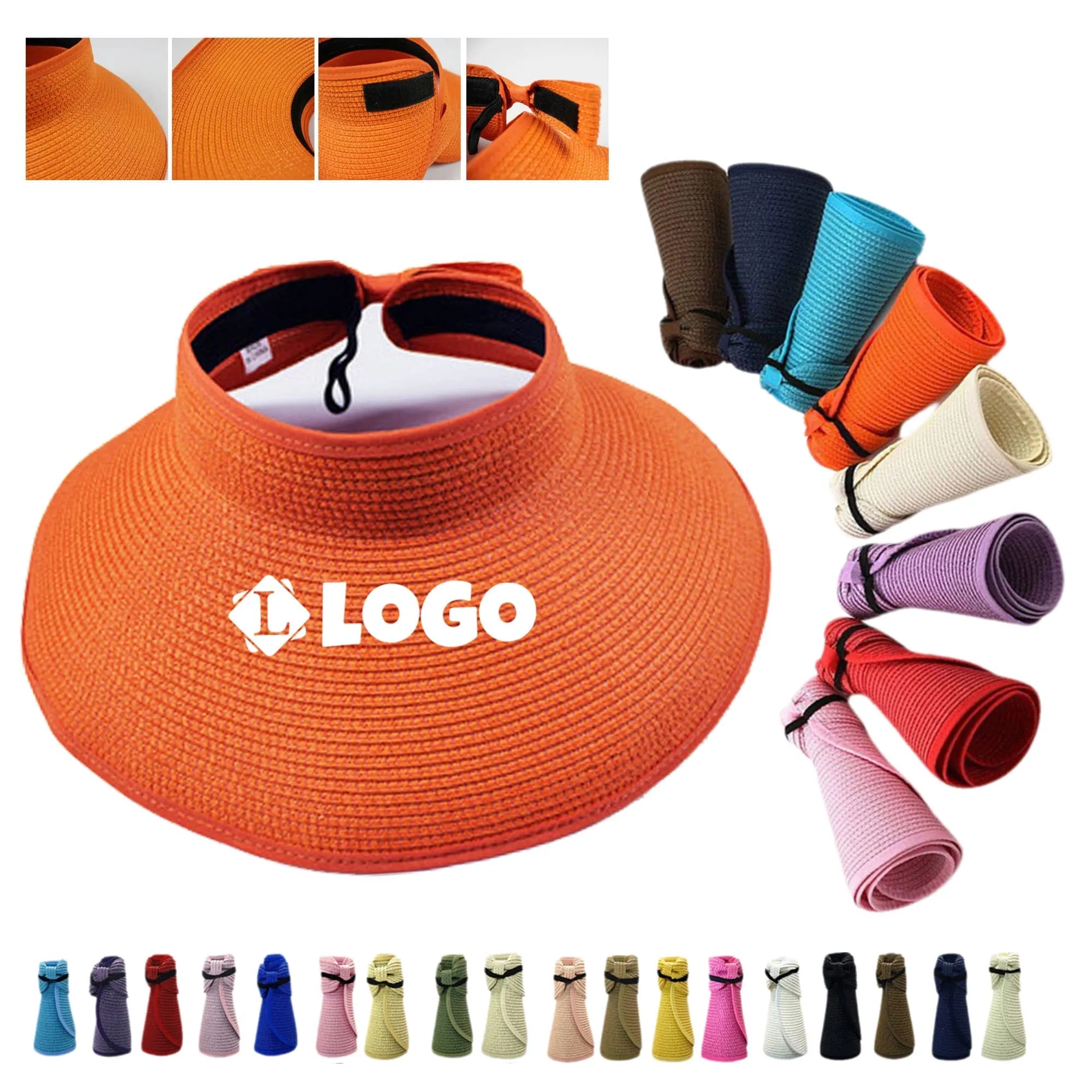 Collapsible Summer Straw Hat 13