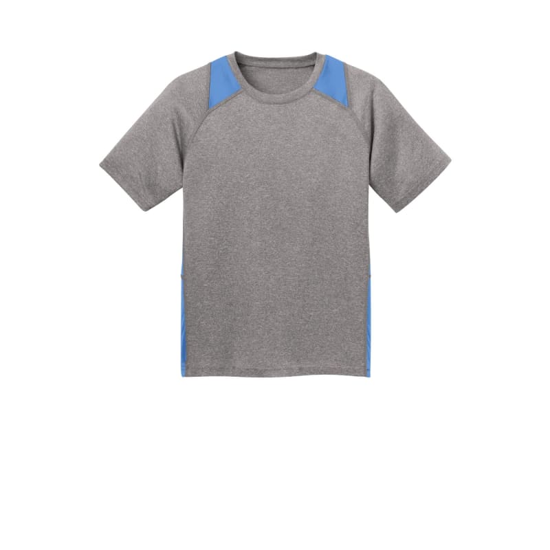 Sport-Tek Youth Heather Colorblock Contender Tee. 46