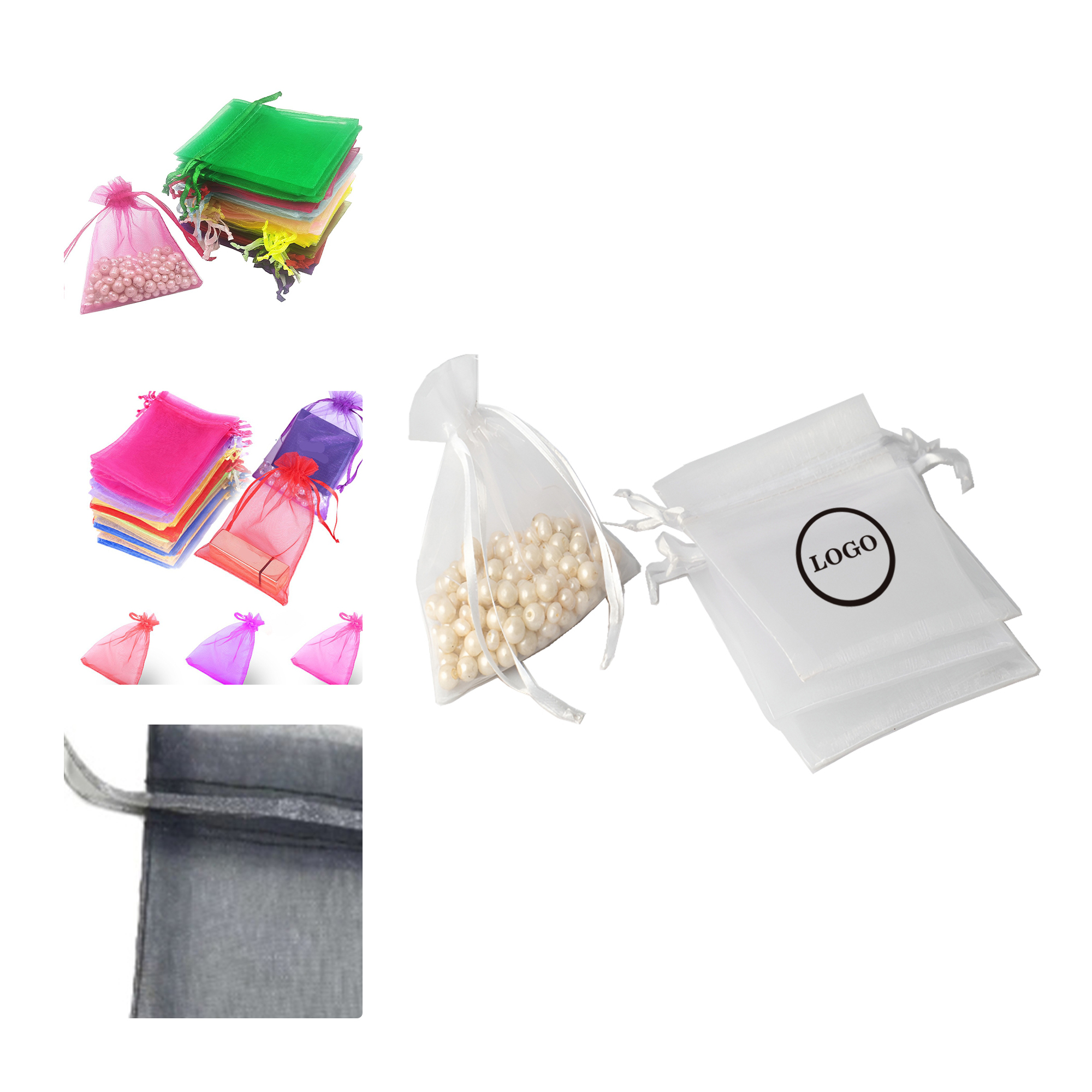 MOQ 50 Drawstring Organza Gift Bags 2