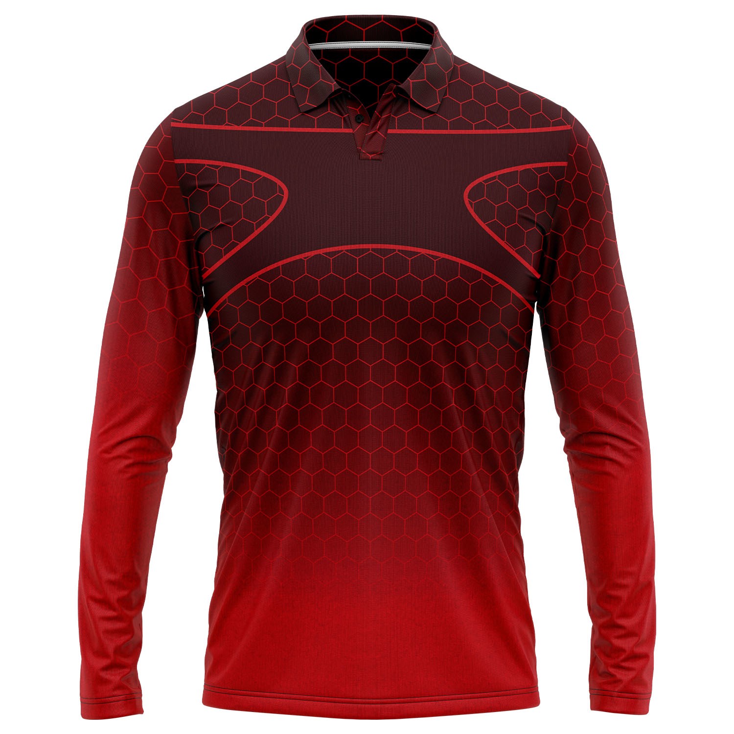 Unisex 180 GSM Jersey Knit Cotton Feel Sublimation Long Sleeve Polo T-shirt 5